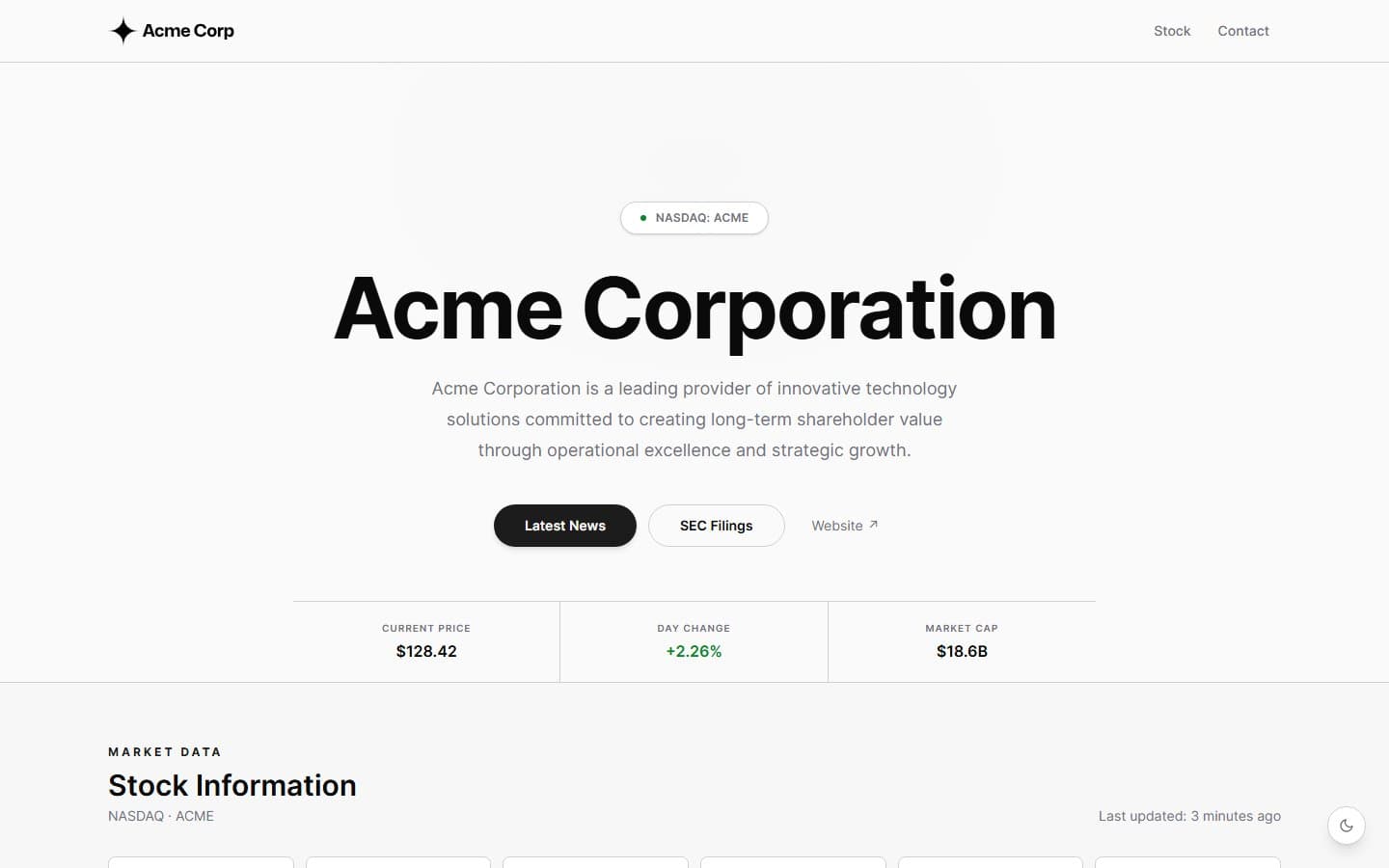 Clarity template preview