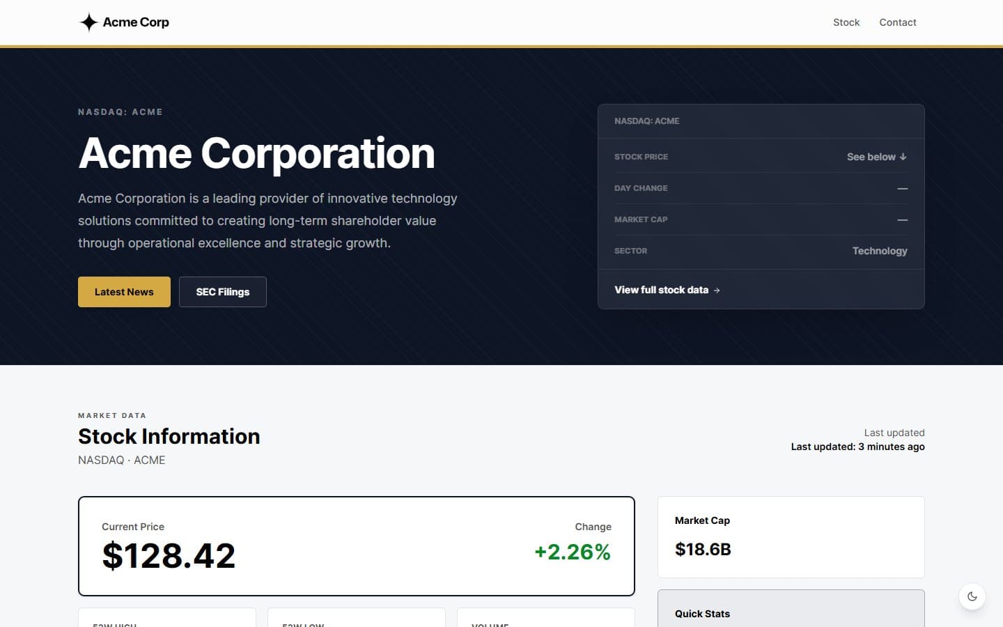 Corporate template preview