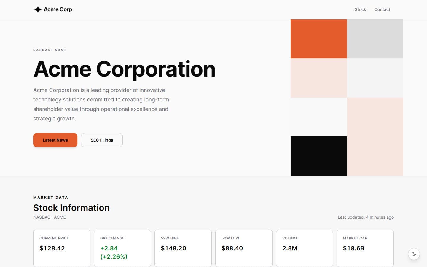 Ignite template preview